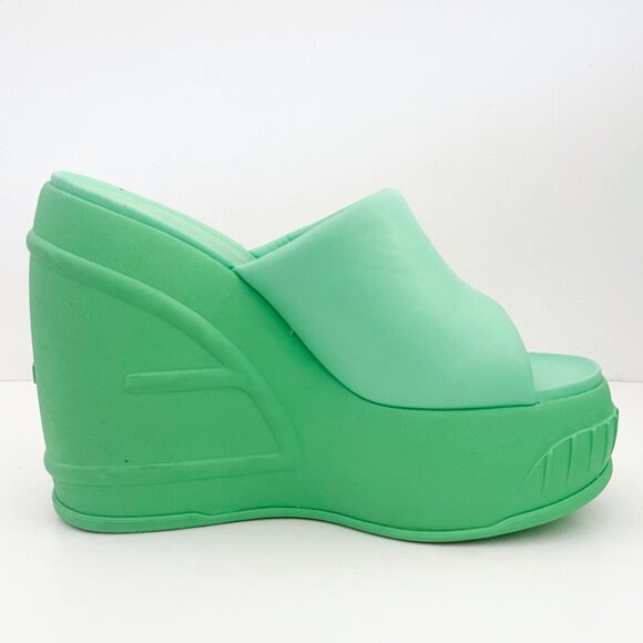 FENDI Nappa Fashion Show Platform 140mm Slide Sandals  Wedge - Picture 8 of 11